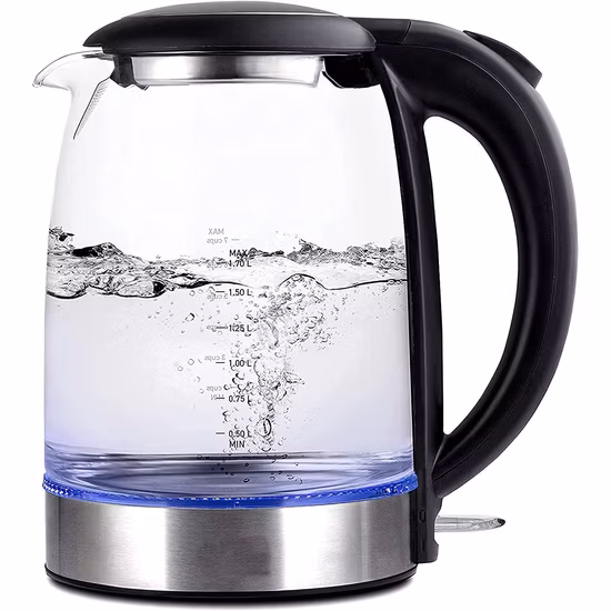 ブルーライトバンド給湯器付きの熱い販売ガラス電気ケトル